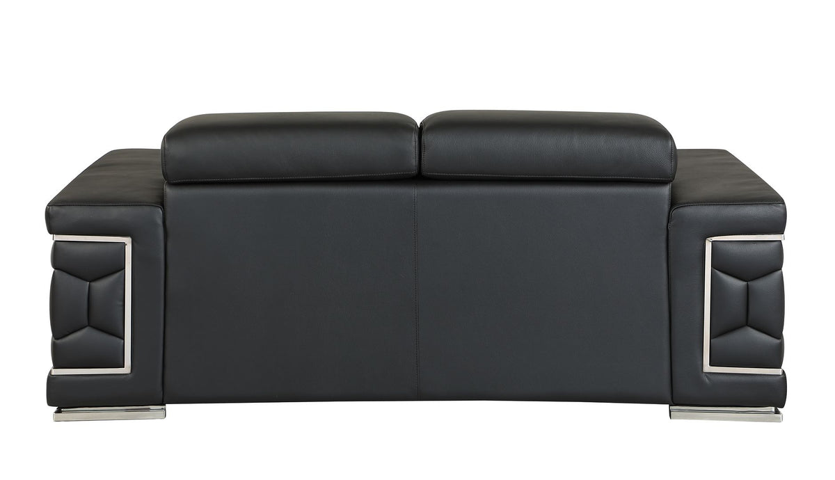 692 Divanitalia 2-Piece Sofa Set with Adjustable Headrest in Top-grain Italian Leather - Black - SKU 692- BLACK 2PC (S/L) - GROUP - view 10