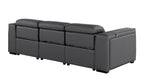 1224 Divanitalia 3-Piece Modular Power Reclining Sofa in Top Grain Italian Leather with 3 Power Recliners & Power Headrests - Dark Grey - SKU 1224-DK-GREY-3.3-HT - view 6