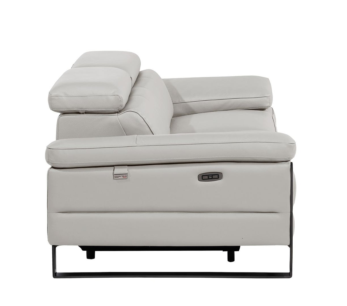 1246 Divanitalia Top Grain Italian Leather Loveseat with Power Headrest - Light Grey - SKU 1246-LT-GREY-2.2-HT - view 8