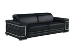 296 Modern Genuine Leather Sofa - Black - SKU 296-BLACK-S - view 2