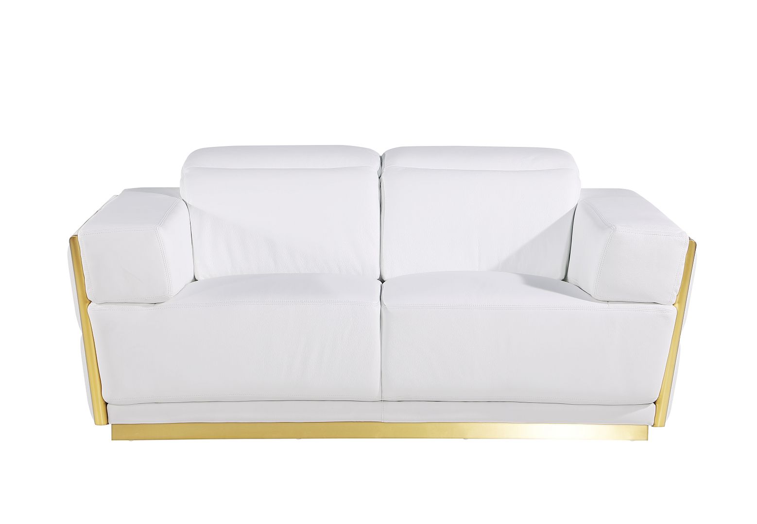 1111 Divanitalia 2-Piece Sofa Set with Adjustable Headrest in Top-grain Italian Leather - White - SKU 1111-WHITE-2PC - view 7