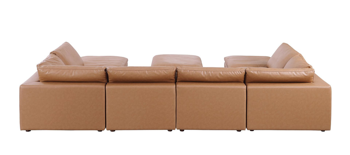 1100 Divanitalia 9-Piece Sectional Sofa with Chaise - Cognac - SKU 1100-COGNAC-9.6-U-CHAISE - view 6