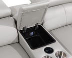 1246 Divanitalia Modular Power Triple Reclining Triple Console Sofa with Power Reclining Headrests - Top Grain Italian Leather