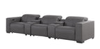 1208 Leather Sofa with 3 Power Recliners and Two Storage Consoles