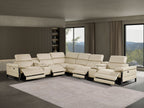 1246 Divanitalia 8-Piece L-Shaped Modular Power Reclining Sectional Sofa with 4 Power Recliners and Power Headrests - Top Grain Italian Leather