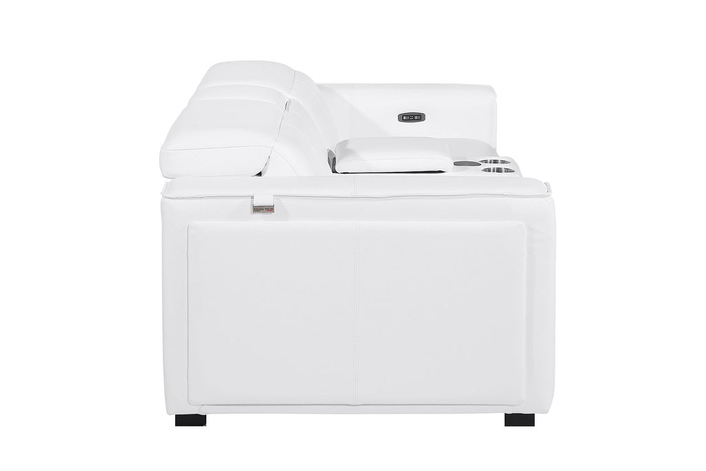 1224 Divanitalia 3-Piece Modular Power Reclining Loveseat in Top Grain Italian Leather with 2 Power Recliners & Power Headrests - White - SKU 1224-WHITE-3.2-HT - view 6