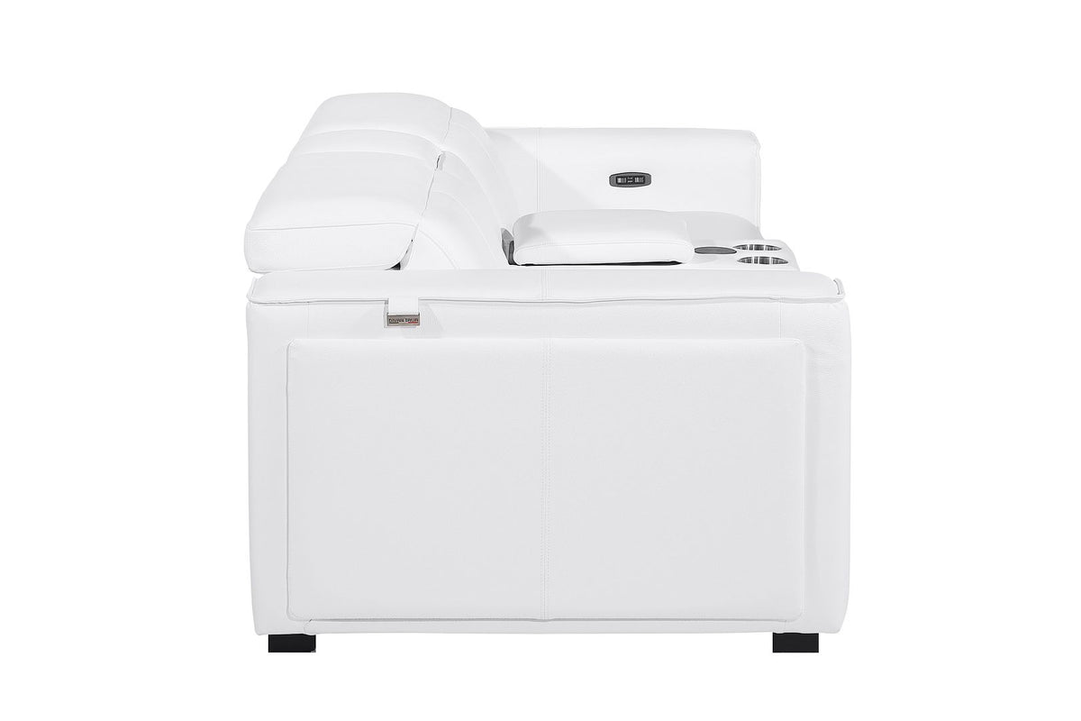 1224 Divanitalia 3-Piece Modular Power Reclining Loveseat in Top Grain Italian Leather with 2 Power Recliners & Power Headrests - White - SKU 1224-WHITE-3.2-HT - view 6
