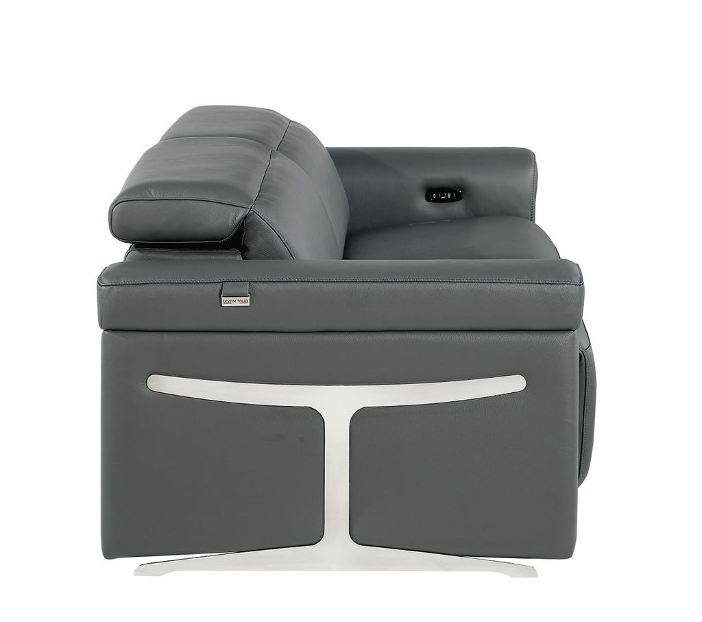 1126 Divanitalia Power Reclining Sofa in Top Grain Italian Leather with 2 Power Recliners & Power Headrests
