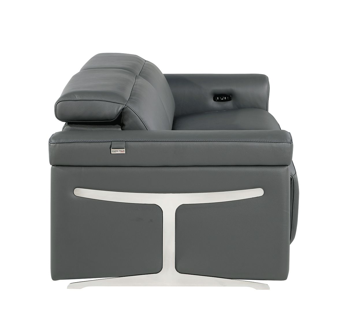 1126 Divanitalia Power Reclining Sofa in Top Grain Italian Leather with 2 Power Recliners & Power Headrests