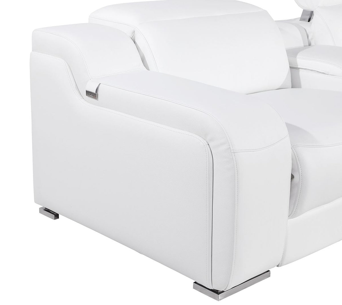 1116 Divanitalia 7-Piece L-Shaped Sectional Sofa in Top Grain Italian Leather with 3 Power Recliners & Power Headrests - White - SKU 1116-WHITE-7PC-3PWR-SECTIONAL- GROUP - view 11