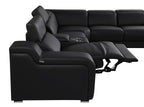 1116 Divanitalia 3-Piece Modular Power Reclining Console Loveseat in Top Grain Italian Leather with 2 Power Recliners & Power Headrests