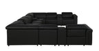 1126 Divanitalia 12-Piece U-Shaped Sectional Sofa in Top Grain Italian Leather with 4 Power Recliners & Power Headrests - Black - SKU 1126-BLACK-12PC-4PWR-U-SECTIONAL-GROUP - view 6