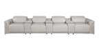1126 Divanitalia 7-Piece Modular Power Reclining Sofa in Top Grain Italian Leather with 4 Power Recliners & Power Headrests - Light Grey - SKU 1126-LT_GREY-7.4-HT - view 3