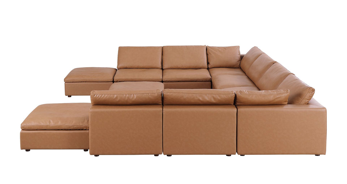 1100 Divanitalia 11-Piece Sectional Sofa with Chaise - Cognac - SKU 1100-COGNAC-11.8-U-CHAISE - view 4