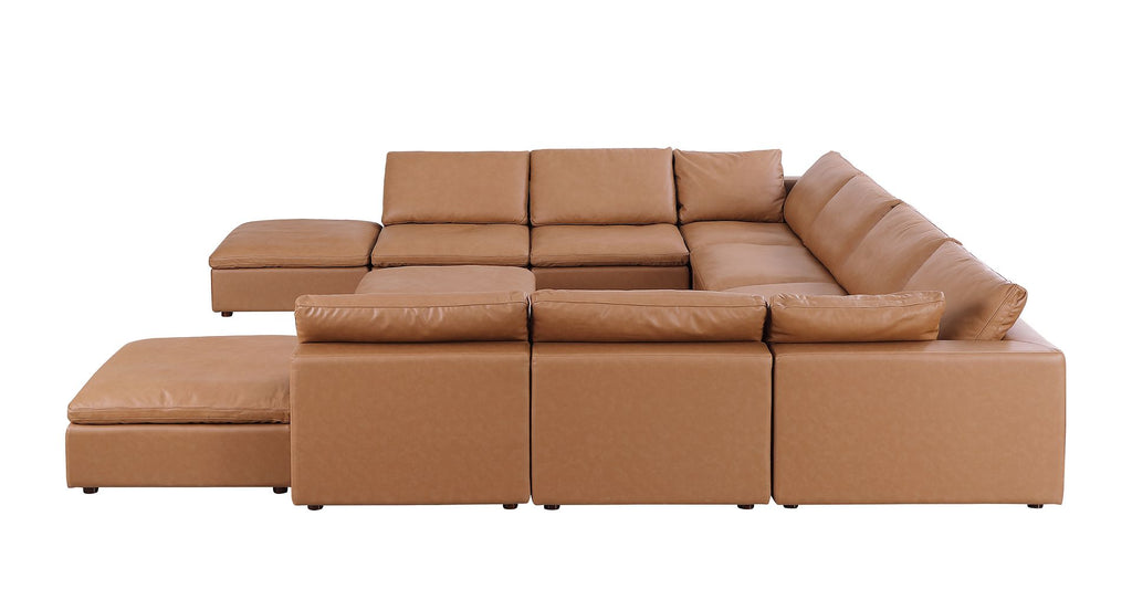 1100 Divanitalia Top-grain Italian Leather 11-Piece Sectional Sofa with Chaise