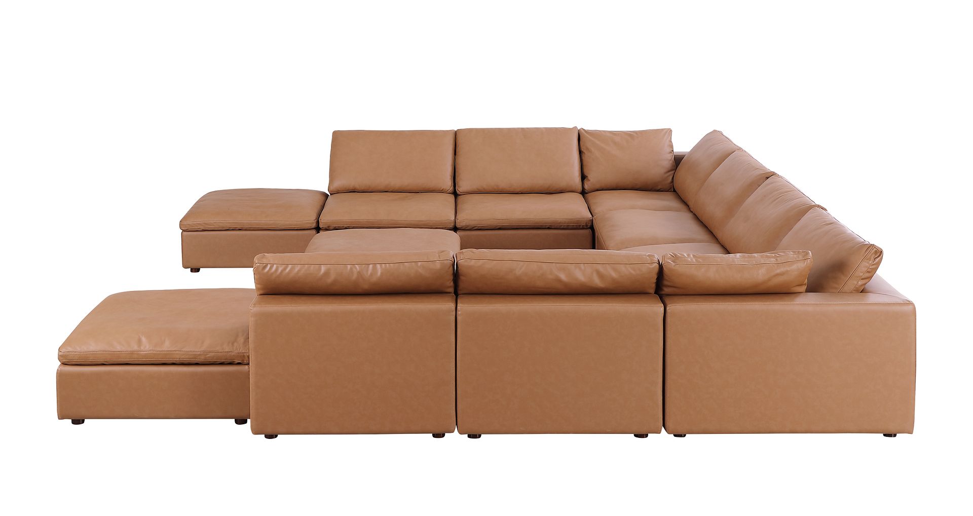 1100 Divanitalia Top-grain Italian Leather 11-Piece Sectional Sofa with Chaise