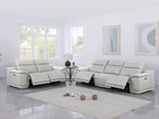 9762 Divanitalia 5-Piece Modular Power Reclining Sofa and Loveseat Set with 5 Power Recliners in Top Grain Italian Leather - Light Grey - SKU 9762-LT-GREY-5.4-HT-2PC - view 2