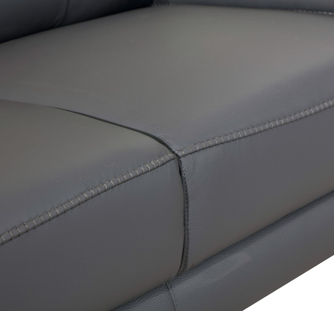 636 Divanitalia Light Gray Chair with Adjustable Headrest in Top-grain Italian Leather