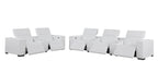 1208 Modular Leather Sofa & Loveseat with 6 Recliners and Power Headrests - White - SKU 1208-WHITE-8.5-HT - view 5