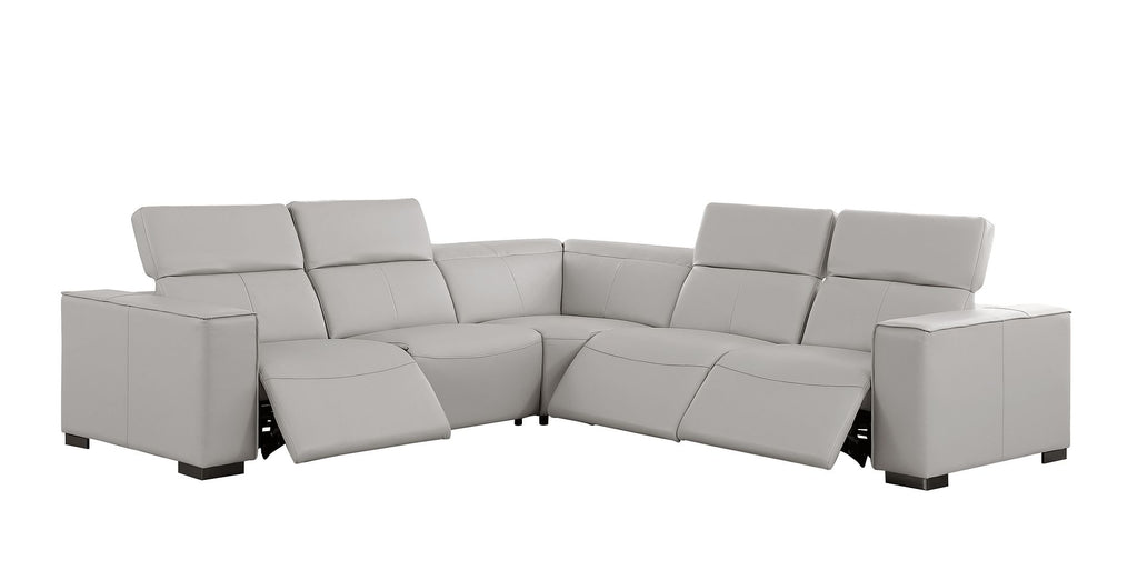 1208 Leather Reclining Set - Sofa & Loveseat with 4 Power Recliners