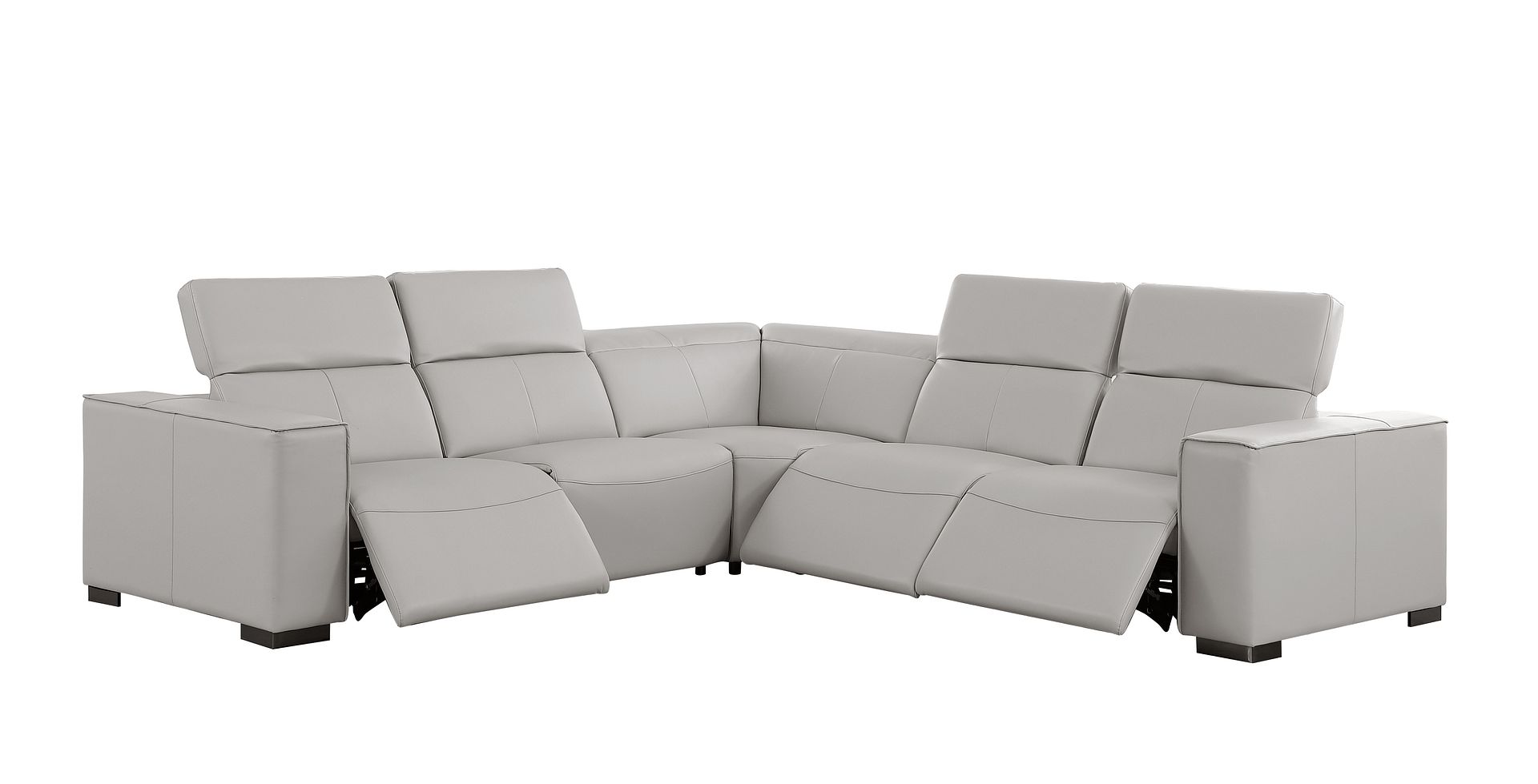 1208 Leather Reclining Set - Sofa & Loveseat with 4 Power Recliners