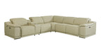 9762 Divanitalia 6-Piece L-Shaped Top Grain Italian Leather Sectional Sofa with 3 Power Recliners