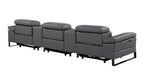 1246 Divanitalia Modular Power Triple Reclining Dual Console Sofa with Power Reclining Headrests - Top Grain Italian Leather - Dark Grey - SKU 1246-DK-GREY-5.3-HT - view 6