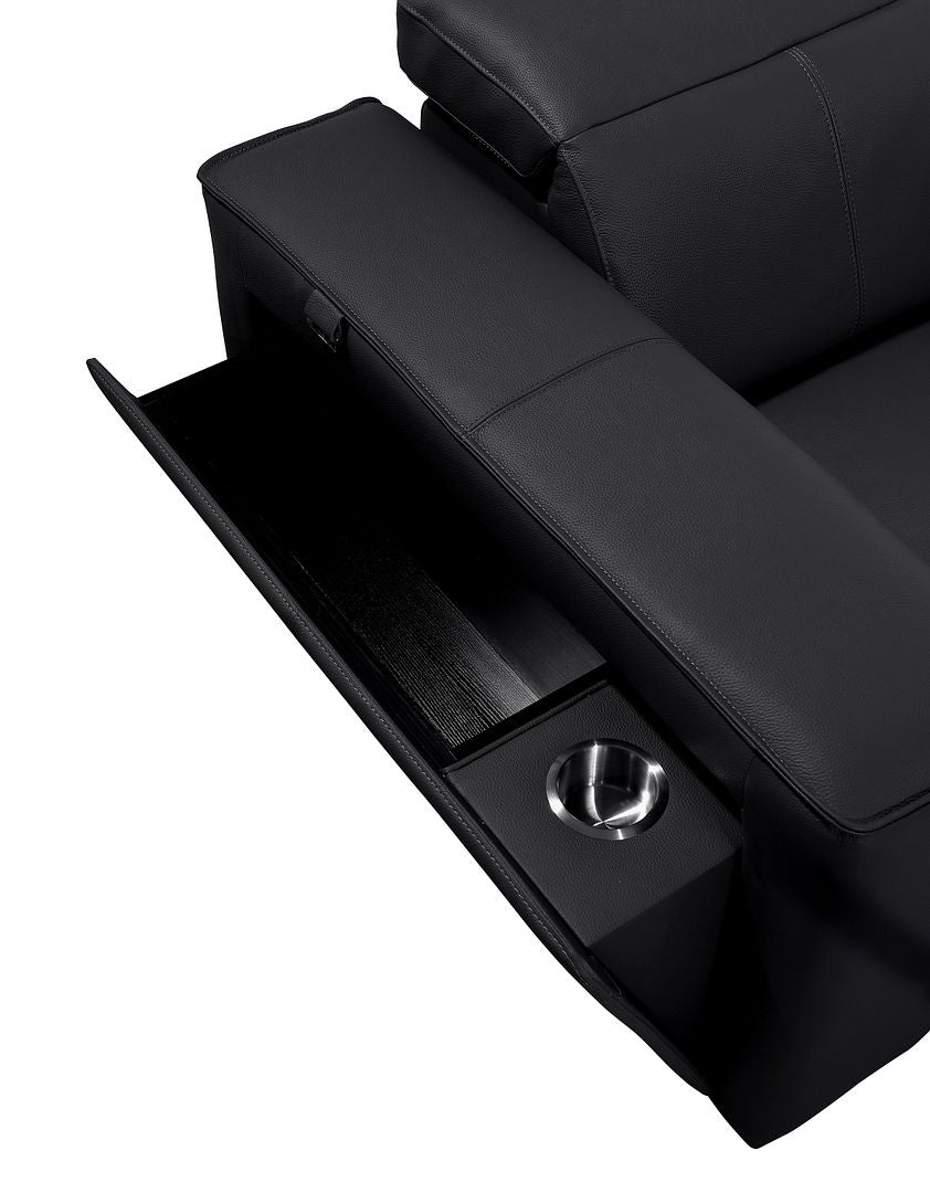 1224 Divanitalia 12-Piece U-Shaped Sectional Sofa in Top Grain Italian Leather with 4 Power Recliners & Power Headrests
