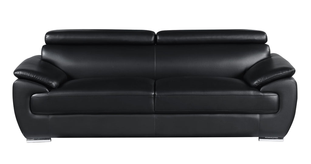 4571 Modern Genuine Leather Sofa - Black