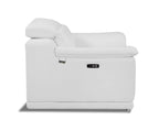 9762 Divanitalia Top Grain Italian Leather Power Reclining Chair with Adjustable Headrests - White - SKU 9762-PWR-CH-WHITE - view 3
