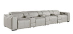 1224 Divanitalia 7-Piece Modular Power Reclining Sofa in Top Grain Italian Leather with 4 Power Recliners & Power Headrests