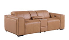 1224 Divanitalia 3-Piece Modular Power Reclining Loveseat in Top Grain Italian Leather with 2 Power Recliners & Power Headrests - Cognac - SKU 1224-COGNAC-3.2-HT - view 4
