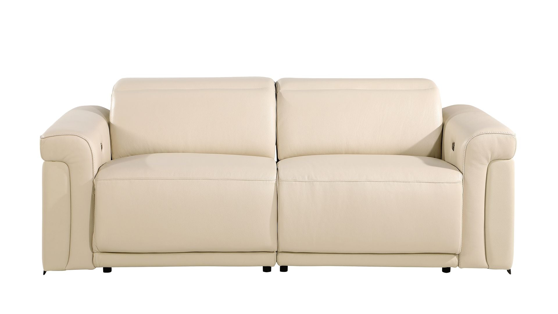1126 Divanitalia Power Reclining Sofa in Top Grain Italian Leather with 2 Power Recliners & Power Headrests - Beige