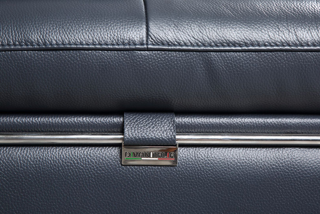 727 Divanitalia Right Arf Facing Sectional Sofa with Adjustable Headrest in Top-grain Italian Leather