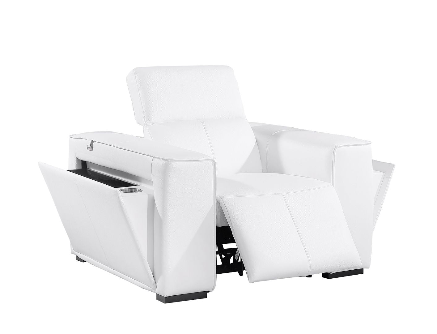 1126 Divanitalia Top Grain Italian Leather Power Reclining Chair with Power Headrests