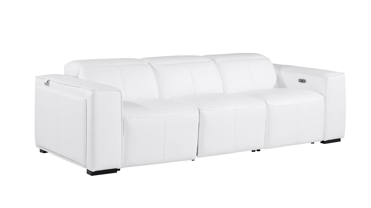 1224 Divanitalia 3-Piece Modular Power Reclining Sofa in Top Grain Italian Leather with 3 Power Recliners & Power Headrests - White - SKU 1224-WHITE-3.3-HT - view 4