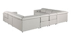 1126 Divanitalia 8-Piece U-Shaped Sectional Sofa in Top Grain Italian Leather with 4 Power Recliners & Power Headrests