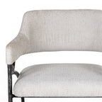 Ector - Modern Off-White Fabric + Forged Metal Accent Chair