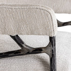 Ector - Modern Off-White Fabric + Forged Metal Accent Chair