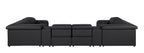 1116 Divanitalia 8-Piece U-Shaped Sectional Sofa in Top Grain Italian Leather with 4 Power Recliners & Power Headrests - Black - SKU 1116-BLACK-8PC-4PWR-U-SECTIONAL-GROUP - view 7