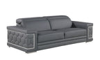 296 Modern Genuine Leather Sofa - Grey - SKU 296-GREY-S - view 2