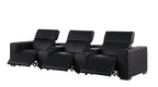 1208 Leather Sofa with 3 Power Recliners and Two Storage Consoles
