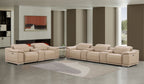 2679 Power Reclining Sofa and Loveseat in Genuine Leather - 5 Recliners with Power Headrests & 3 Consoles - Beige - SKU 2679-BEIGE-8.5-HT-2PC - view 2