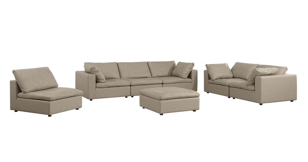 1100 Divanitalia 3-Piece Sofa Set with Ottoman - Top-grain Italian Leather