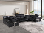 1126 Divanitalia 8-Piece U-Shaped Sectional Sofa in Top Grain Italian Leather with 4 Power Recliners & Power Headrests