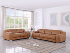 1116 Divanitalia 5-Piece Modular Power Reclining Sofa and Loveseat Set in Top Grain Italian Leather with 4 Power Recliners & Power Headrests - Cognac