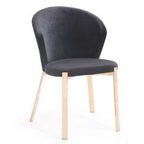 Nadia Modern Black Velvet & Rosegold Dining Chair (Set of 2)