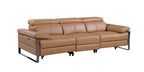 1246 Divanitalia Modular Power Triple Reclining Sofa and Console Loveseat Set with Power Headrests - Top Grain Italian Leather - Cognac - SKU 1246-COGNAC-6.5-HT-2PC - view 5