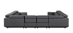 1246 Divanitalia 8-Piece U-Shaped Modular Power Reclining Sectional Sofa with 4 Power Recliners and Power Headrests - Top Grain Italian Leather