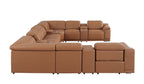 9762 Divanitalia 12-Piece U-Shaped Top Grain Italian Leather Sectional Sofa with 4 Power Recliners